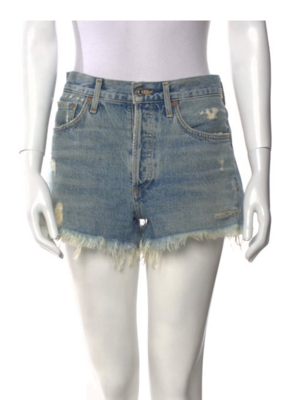 Agolde Distressed Blue Denim Cutoff Shorts size 27